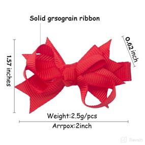 img 2 attached to 40-Piece VINOBOW 2-Inch Mini Boutique Grosgrain Ribbon Hair Bows Clips: Cute Hair Barrettes for Baby Girls and Toddlers