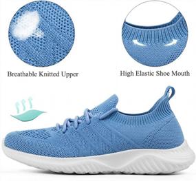 img 3 attached to Women'S Walking Tennis Shoes: Slip On Memory Foam Lightweight Sneakers For Gym, Travel & Work!