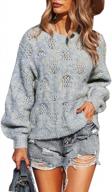 womens ribbed cable knit oversized sweater - long sleeve casual pullover outerwear by asskdan logo