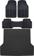 bdk proliner all weather rubber auto floor mats and trunk cargo liner – front & rear heavy duty set – car suv van truck – 4 piece, black логотип