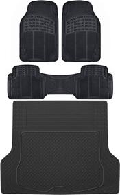 img 4 attached to BDK Proliner All Weather Rubber Auto Floor Mats and Trunk Cargo Liner – Front & Rear Heavy Duty Set – Car SUV Van Truck – 4 Piece, Black