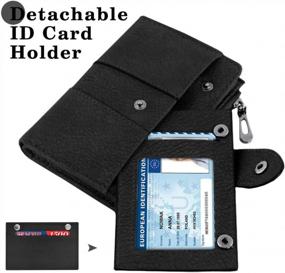 img 2 attached to 💼 Compact and Stylish: Reocahoo Small Bifold Wallet for Women - Black, with Coin Pocket, Card Holder, and ID Window