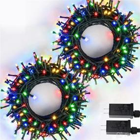 img 4 attached to 🎄 Super Bright 2-Pack 150 LED Christmas Lights: 8 Modes Twinkle Mini Lights for Indoor/Outdoor, Green Wire Xmas Tree Decorations (Multi-Colored)