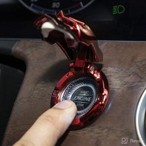 img 1 attached to 🔴 Enhance Your Car's Interior with General Motors ABS Engine Start Button Cover - Stylish Ignition Switch Decorative Cover in Electroplating Red