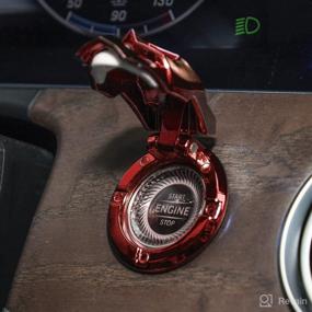 img 2 attached to 🔴 Enhance Your Car's Interior with General Motors ABS Engine Start Button Cover - Stylish Ignition Switch Decorative Cover in Electroplating Red