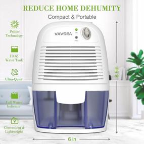 img 3 attached to 🌧️ VAVSEA Small Electric Dehumidifier for High Humidity - 1200 Cubic Feet (215 sq ft), Portable Mini Dehumidifier for Home, Bathroom, Bedroom, Kitchen, Basements, Wardrobe Closet, Office, RV… Quiet Operation