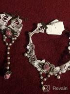 картинка 1 прикреплена к отзыву Chic And Elegant: MILAKOO Women'S Gothic Style White Lace Necklace And Bracelet Set With Tassel And Flower Pendant от Pascal Santos