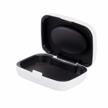 hearing aid case hard - portable protective storage case for bte cic iic ite (white) logo