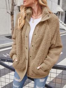 img 3 attached to Women'S Winter Sherpa Fleece Buttoned Jacket Coat With Loose Long Sleeves – Stylish Outwear By TECREW