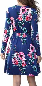 img 1 attached to Floral Tunic Wrap Dress With Pockets: A Casual Long Sleeve Fall Fashion Essential For Women By LAINAB