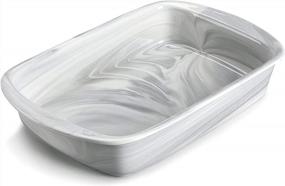 img 4 attached to MALACASA Casserole Dish, Baking Dishes For Oven, 4.2Qt Ceramic Lasagna Pan, Rectangular Baking Pan, Bakeware Set With Handles For Serving Cooking Banquet Family, 15.9X10X2.9 Inches, Series BAKE-GREY