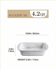 img 3 attached to MALACASA Casserole Dish, Baking Dishes For Oven, 4.2Qt Ceramic Lasagna Pan, Rectangular Baking Pan, Bakeware Set With Handles For Serving Cooking Banquet Family, 15.9X10X2.9 Inches, Series BAKE-GREY
