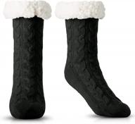 stay cozy and festive with debra weitzner's fleece-lined christmas slipper socks for women logo