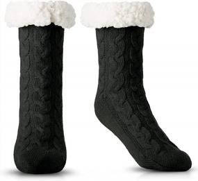 img 4 attached to Stay Cozy And Festive With Debra Weitzner'S Fleece-Lined Christmas Slipper Socks For Women