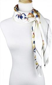 img 1 attached to Sleep In Style With Vabovin Women'S 35" Satin Square Silk-Like Hair Scarves And Wraps