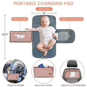 img 2 attached to Baby Diaper Bag Backpack with Portable Changing Pad, Pacifier Case | JETPAPA Diaper Bags for Baby Girl - Essential Items, Newborn Registry, Baby Shower Gifts - Maternity & New Mom Gifts