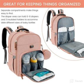 img 1 attached to Baby Diaper Bag Backpack with Portable Changing Pad, Pacifier Case | JETPAPA Diaper Bags for Baby Girl - Essential Items, Newborn Registry, Baby Shower Gifts - Maternity & New Mom Gifts