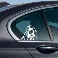 wirester 6 inch clear vinyl decal sticker decoration for car window (or any flat surface) - basset hound dog логотип