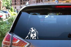 img 1 attached to WIRESTER 6 Inch Clear Vinyl Decal Sticker Decoration For Car Window (Or Any Flat Surface) - Basset Hound Dog