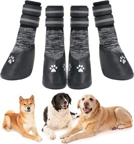 img 4 attached to 🐾 Keep your dog's paw comfortable and slip-free with PUPTECK Anti-Slip Dog Socks: Adjustable Strap & Waterproof Boots for Indoor and Outdoor Activities!