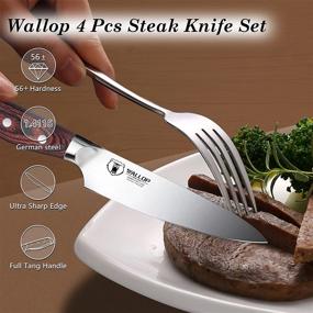 img 3 attached to Jane Series WALLOP Senior Steak Knife Set - 4 Piece 5-Inch Straight Edge Steak Knife Set Made Of High Carbon German Stainless Steel With Pakkawood Handles - Ergonomic Design