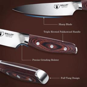 img 2 attached to Jane Series WALLOP Senior Steak Knife Set - 4 Piece 5-Inch Straight Edge Steak Knife Set Made Of High Carbon German Stainless Steel With Pakkawood Handles - Ergonomic Design