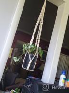 img 1 attached to POTEY 610102 Macrame Plant Hanger: Stylish Hanging Planter For Indoor And Outdoor Home Decor - Ivory, 35 Inch review by Antonio Scisson