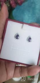 img 6 attached to 💎 Splendid Sterling Silver 925 Teardrop Halo Stud Post Earrings Encrusted with CZ's