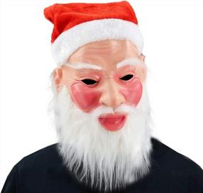 img 4 attached to Get Festive With The Realistic Santa Latex Mask Costume Set For Christmas And Halloween!