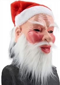 img 2 attached to Get Festive With The Realistic Santa Latex Mask Costume Set For Christmas And Halloween!