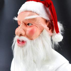 img 1 attached to Get Festive With The Realistic Santa Latex Mask Costume Set For Christmas And Halloween!