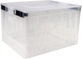 img 1 attached to Clear Folding Storage Cubes With Lids - Set Of 4, Storex 17.25 X 14.25 X 10.5 Inches