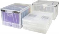 clear folding storage cubes with lids - set of 4, storex 17.25 x 14.25 x 10.5 inches logo