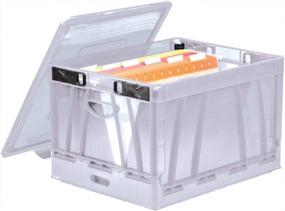 img 3 attached to Clear Folding Storage Cubes With Lids - Set Of 4, Storex 17.25 X 14.25 X 10.5 Inches