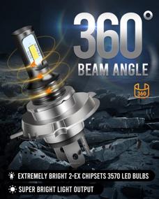 img 2 attached to LUYED H4(9003/HB2) LED Headlight Bulb Motorcycle: 2700 Lumens, 3570 2-EX Chipsets, Xenon White - Newest Design (Pack Of 1)