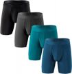 stay cool and comfortable: 4 pack men's bamboo viscose boxer briefs with fly logo