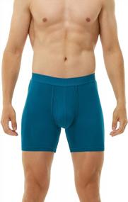 img 3 attached to Stay Cool And Comfortable: 4 Pack Men'S Bamboo Viscose Boxer Briefs With Fly