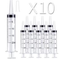 10 pack 20ml/cc plastic syringe large syringes tools catheter tip individually sealed with measurement for scientific labs, measuring liquids, feeding pets, medical student, oil or glue applicator logo