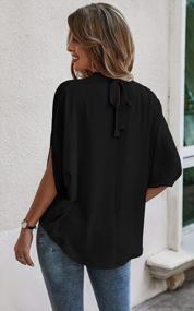 img 2 attached to Women'S Summer Tops: Angashion Short Sleeve Tunic Blouses In Solid Colors & Loose Fit!