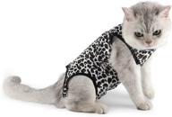 🐾 etdane cat surgical recovery suit: leopard print long sleeve shirt for small dogs - female & male doggy vest logo