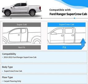 img 3 attached to 🚗 OEDRO Floor Mats for 2019-2022 Ford Ranger SuperCrew Cab: Custom Fit TPE All-Weather Guard in Black - Front & 2nd Seat 2 Row Liner Set