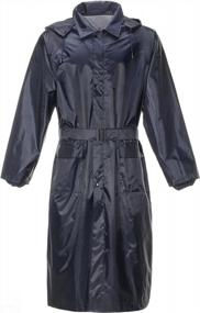 img 4 attached to QZUnique Women'S Men'S Lightweight Long Outdoor Ripstop Waterproof Packable Rain Jacket Zipper Raincoat With Hood