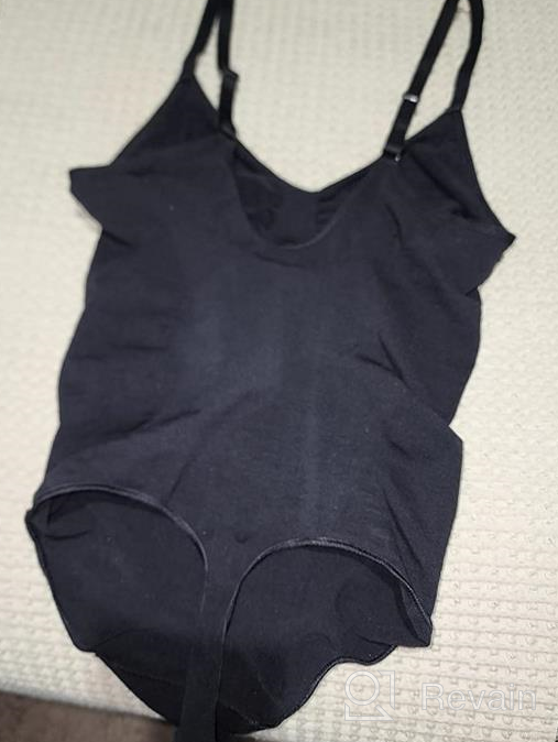 img 1 attached to Tone Your Figure Instantly With SHAPERX Tummy Control Bodysuit - Seamless Sculpting Thong Body Shaper For Women review by Jeremy Romero