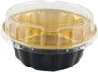 serve your desserts in style with kitchendance disposable colored cake cups and tart pans with snap-on dome lid #a8p (100, black & gold) logo