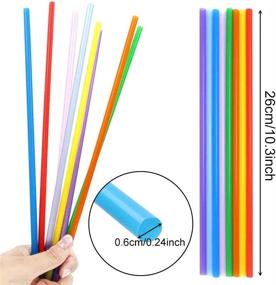 img 1 attached to 🥤 Tomnk 300pcs 10.3 Inch Disposable Drinking Straws - Extra Long Plastic Straws in Assorted Vibrant Colors