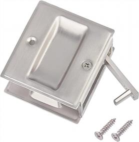 img 2 attached to HOMOTEK Privacy Pocket Door Pull Without Switch Plate - Replace Old Or Damaged Passage Sliding Door Pull No Lock Quickly And Easily, 2-3/4”X2-1/2”, For 1-3/8” Thickness Door, Brushed Nickel