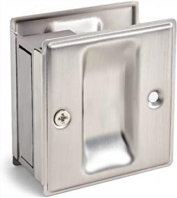 img 4 attached to HOMOTEK Privacy Pocket Door Pull Without Switch Plate - Replace Old Or Damaged Passage Sliding Door Pull No Lock Quickly And Easily, 2-3/4”X2-1/2”, For 1-3/8” Thickness Door, Brushed Nickel