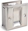 homotek privacy pocket door pull without switch plate - replace old or damaged passage sliding door pull no lock quickly and easily, 2-3/4”x2-1/2”, for 1-3/8” thickness door, brushed nickel logo