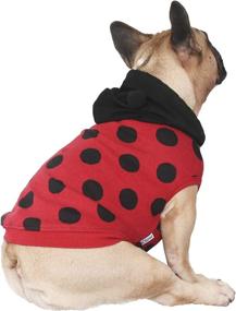 img 4 attached to 🐞 iChoue Ladybird Dog Costume Hoodie Shirt for French Bulldog Frenchie Shiba Inu -Black and Red Sleeveless Clothes Pullover