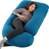 battop pregnancy pillows подушка для беременных всего тела для сна с моющимся чехлом, поддержка спины, бедер, ног, живота для беременных (трикотаж-синий) логотип